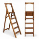 Драбина дерев'яна складана на 5 сходинок для дому, фотостудії Сходи трансформер побутові розкладні Горіх темний