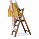 Drewniana składana drabina z 3 stopniami do domu, studia fotograficznego. Składana drabina transformatorowa do użytku domowego, Polysander.