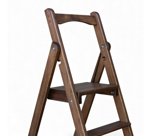 Drewniana składana drabina z 3 stopniami do domu, studia fotograficznego. Składana drabina transformatorowa do użytku domowego, Polysander.