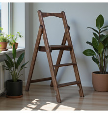 Драбина дерев'яна складана на 3 сходинки для дому, фотостудії Сходи трансформер побутові розкладні Полісандр