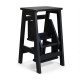 Drewniana składana drabina z 3 stopniami do domu i studia fotograficznego. Składana drabina domowa – Transformer, czarna