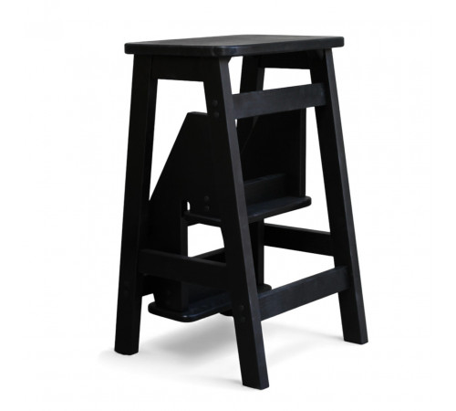 Drewniana składana drabina z 3 stopniami do domu i studia fotograficznego. Składana drabina domowa – Transformer, czarna