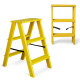 Дерев’яна драбина на 3 сходинки Побутова складана стрем'янка для дому, кухні, фотостудії побутові розкладні Вестерн Жовтий