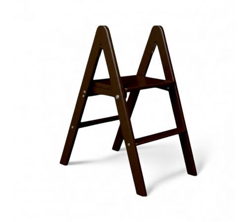 Holzleiter mit 2 Stufen, klappbare Haushaltsleiter für Zuhause, Küche, Fotostudio, faltbare Leiter, Schokoladenbraun
