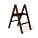 Holzleiter mit 2 Stufen, klappbare Haushaltsleiter für Zuhause, Küche, Fotostudio, faltbare Leiter, Schokoladenbraun
