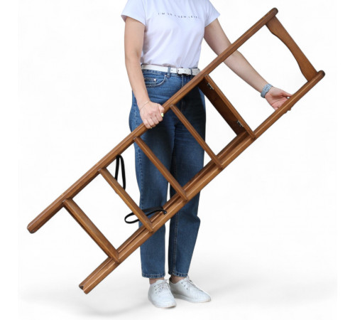 Klappbare Holzleiter mit Handlauf, hohe Haushaltsleiter für Zuhause