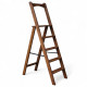 Klappbare Holzleiter mit Handlauf, hohe Haushaltsleiter für Zuhause
