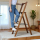 Klappbare Holzleiter mit Handlauf, hohe Haushaltsleiter für Zuhause