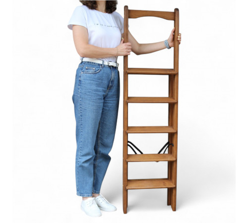 Klappbare Holzleiter mit Handlauf, hohe Haushaltsleiter für Zuhause