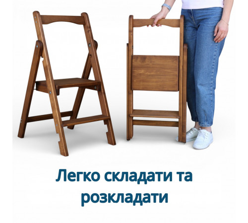 Drewniana drabina składana z 2 stopniami. Domowa składana drabina do domu, kuchni, studia fotograficznego. Składana drabina transformatorowa.