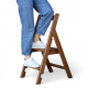 Drewniana drabina składana z 2 stopniami. Domowa składana drabina do domu, kuchni, studia fotograficznego. Składana drabina transformatorowa.