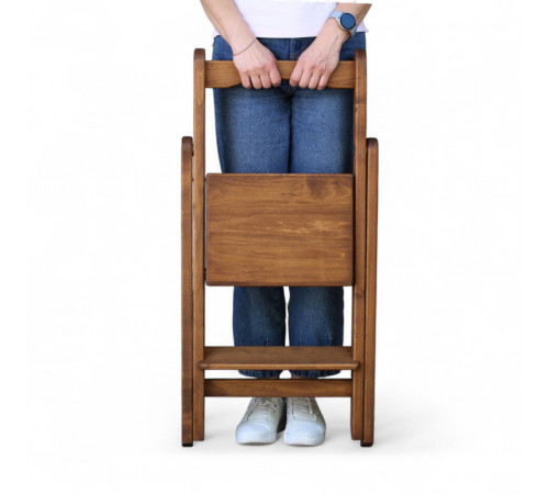 Drewniana drabina składana z 2 stopniami. Domowa składana drabina do domu, kuchni, studia fotograficznego. Składana drabina transformatorowa.