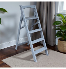 Драбина дерев'яна складана на 5 сходинок для дому, фотостудії Сходи трансформер побутові розкладні Світло-сірий