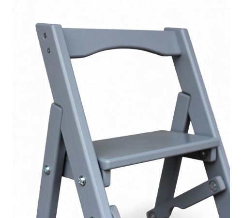 Wooden folding ladder with 5 steps for home, photo studio. Household folding transformer ladder, Light gray