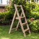 Drewniana składana drabina z 3 stopniami do domu i studia fotograficznego. Składana drabina domowa Transformer Beige