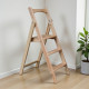 Drewniana składana drabina z 3 stopniami do domu i studia fotograficznego. Składana drabina domowa Transformer Beige