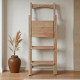 Drewniana składana drabina z 3 stopniami do domu i studia fotograficznego. Składana drabina domowa Transformer Beige