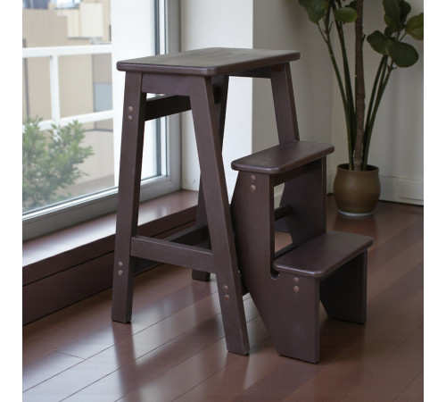 Drewniana składana drabina 3-stopniowa do domu, studia fotograficznego Składana drabina domowa-transformator Czekolada