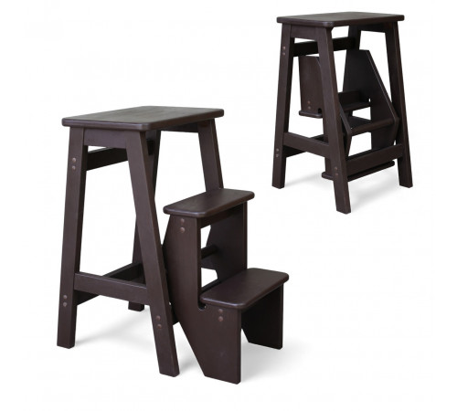 Drewniana składana drabina 3-stopniowa do domu, studia fotograficznego Składana drabina domowa-transformator Czekolada