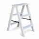 Dreistufige Holzklappleiter für den Haushalt, Küche und Fotostudio, Western White