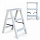 Dreistufige Holzklappleiter für den Haushalt, Küche und Fotostudio, Western White