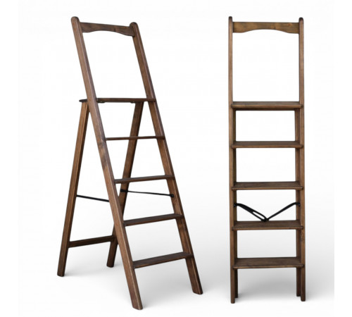 Drewniana składana drabina z poręczą Wysoka drabina domowa Polysander