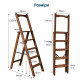 Drewniana składana drabina z poręczą Wysoka drabina domowa Polysander