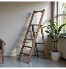 Дерев’яна розкладна драбина з поручнем Побутова висока стрем’янка для дому Полісандр