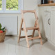 Drewniana drabina składana z 2 stopniami Domowa drabina składana do domu, kuchni, studia fotograficznego Składana drabina transformatorowa Jasne drewno