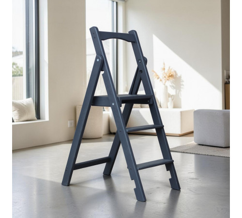 Драбина дерев'яна складана на 3 сходинки для дому, фотостудії Сходи трансформер побутові розкладні
