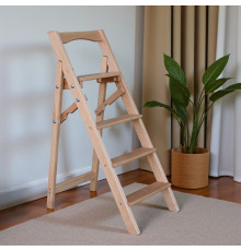 Драбина дерев'яна складана на 4 сходинки для дому, фотостудії Сходи трансформер побутові розкладні