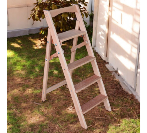 Драбина дерев'яна складана на 4 сходинки для дому, фотостудії Сходи трансформер побутові розкладні
