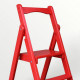 Drewniana składana drabina z 3 stopniami do domu, studia fotograficznego. Składana drabina domowa – Transformer w kolorze czerwonym.