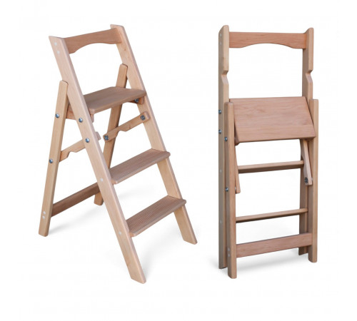 Драбина дерев'яна побутова на 3 сходинки для дому, фотостудії Сходи трансформер легкі складні розкладні