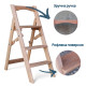 Драбина дерев'яна побутова на 3 сходинки для дому, фотостудії Сходи трансформер легкі складні розкладні
