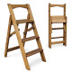 Drewniana drabina domowa z 3 stopniami do domu i studia fotograficznego. Drabinka transformatorowa, lekka, składana, składana.
