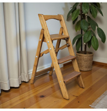 Драбина дерев'яна побутова на 3 сходинки для дому, фотостудії Сходи трансформер легкі складні розкладні