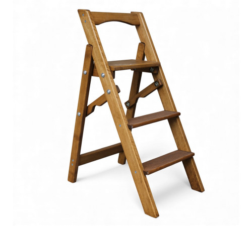 Drewniana drabina domowa z 3 stopniami do domu i studia fotograficznego. Drabinka transformatorowa, lekka, składana, składana.