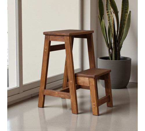 Стілець - драбина дерев'яна побутова на 2 сходинки для дому, кухні, фотостудії Сходи трансформер побутові розкладні