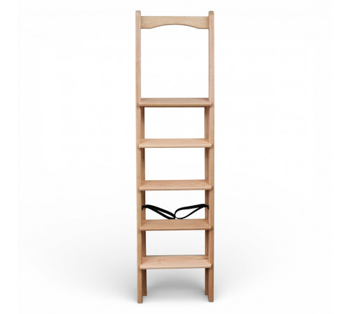 Дерев’яна розкладна драбина з поручнем Побутова висока стрем’янка для дому Бежевий