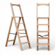 Дерев’яна розкладна драбина з поручнем Побутова висока стрем’янка для дому Бежевий