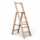Дерев’яна розкладна драбина з поручнем Побутова висока стрем’янка для дому Бежевий