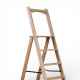 Дерев’яна розкладна драбина з поручнем Побутова висока стрем’янка для дому Бежевий