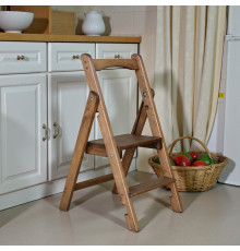 Дерев'яна стрем'янка на 2 сходинки Побутова складна стрем'янка для дому, кухні, фотостудії Сходи трансформер розкладні Полісандр