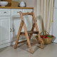 Дерев'яна стрем'янка на 2 сходинки Побутова складна стрем'янка для дому, кухні, фотостудії Сходи трансформер розкладні Полісандр