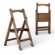 Дерев'яна стрем'янка на 2 сходинки Побутова складна стрем'янка для дому, кухні, фотостудії Сходи трансформер розкладні Полісандр