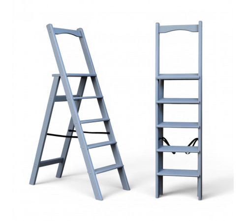 Дерев’яна розкладна драбина з поручнем Побутова висока стрем’янка для дому