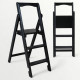 Drewniana składana drabina z 3 stopniami do domu i studia fotograficznego. Składana drabina domowa – Transformer, czarna