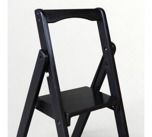 Drewniana składana drabina z 3 stopniami do domu i studia fotograficznego. Składana drabina domowa – Transformer, czarna