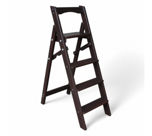 Drewniana składana drabina z 4 stopniami do domu, studia fotograficznego. Domowa składana drabina transformatorowa.
